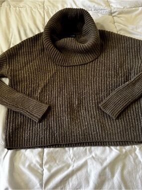 Express Ribbed Turtleneck Sweater - Brown